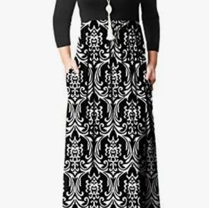Grecerelle Long Sleeve Maxi Casual Dress, Small